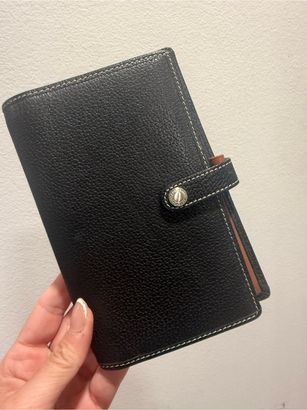 Coach Black Pebbled Leather Agenda Planner Organizer